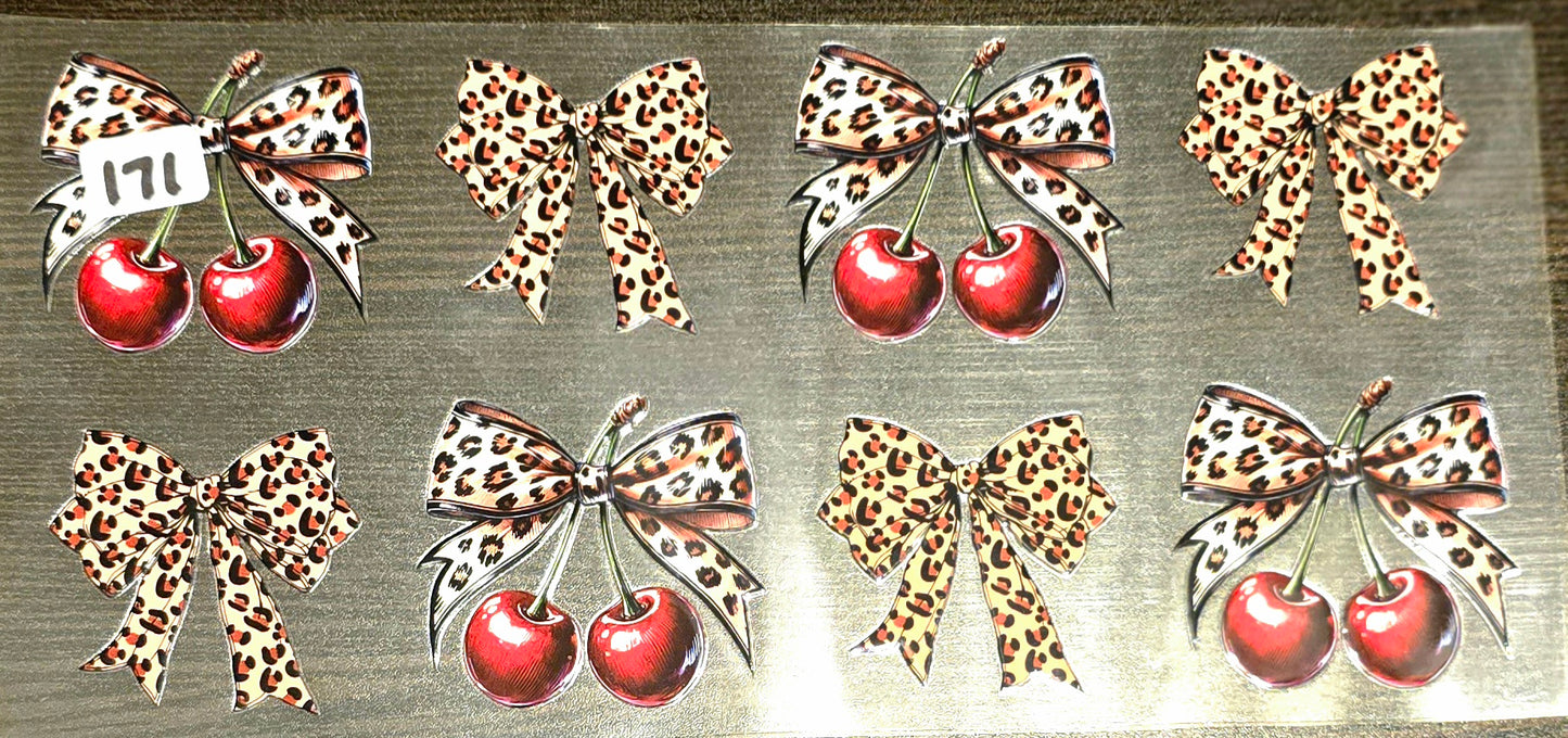 #171 Red Cherries and Leopard Bows