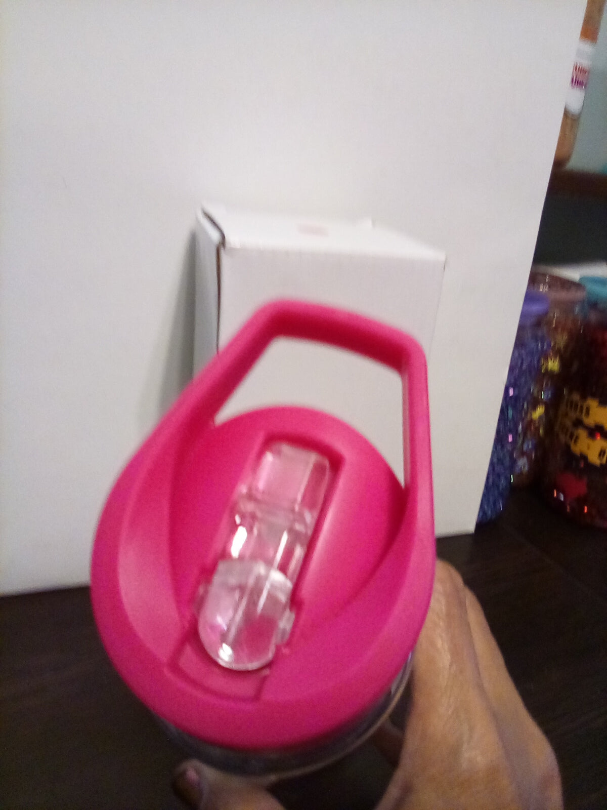 Dark Pink-Kid Tumbler with flip up straw