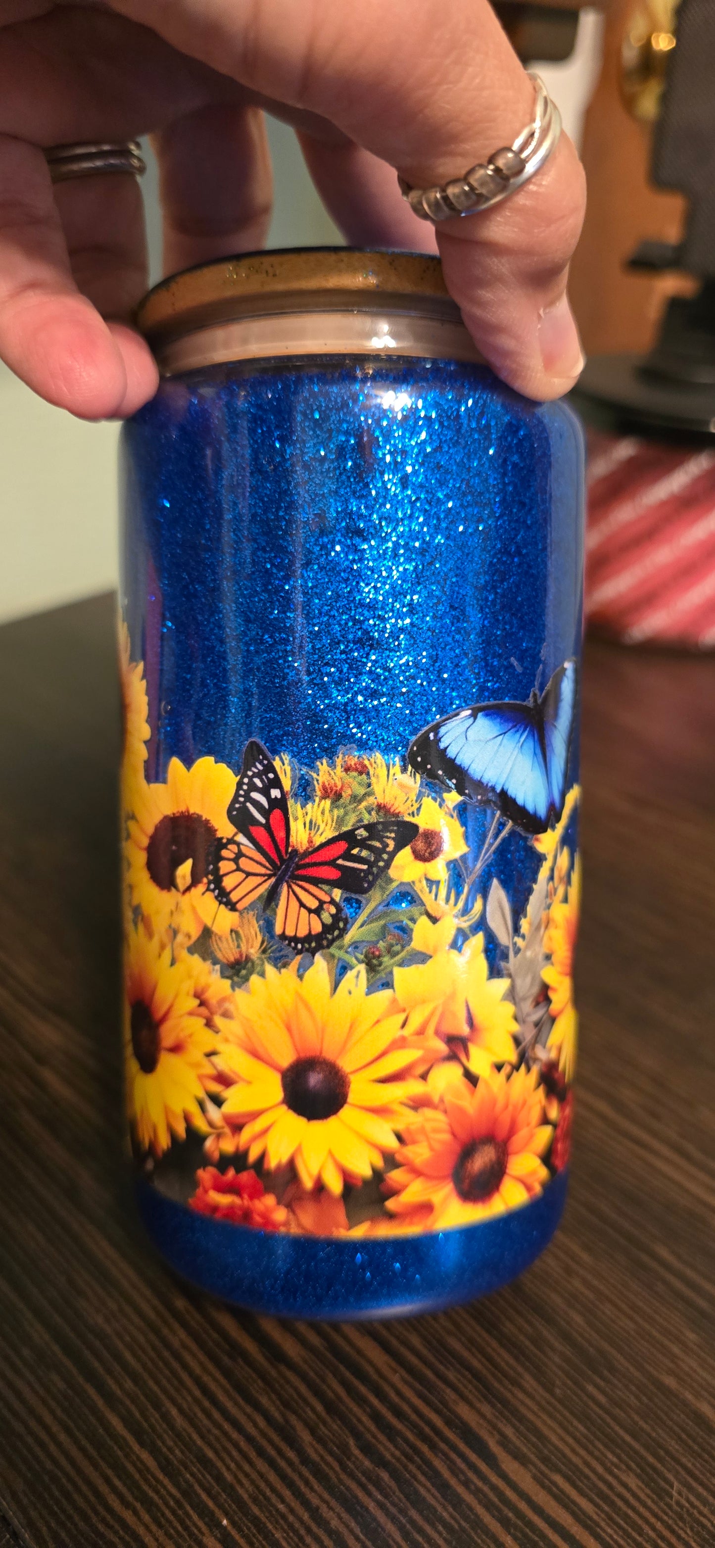 BOGO 16 oz Snow globe pre-made Butterflies