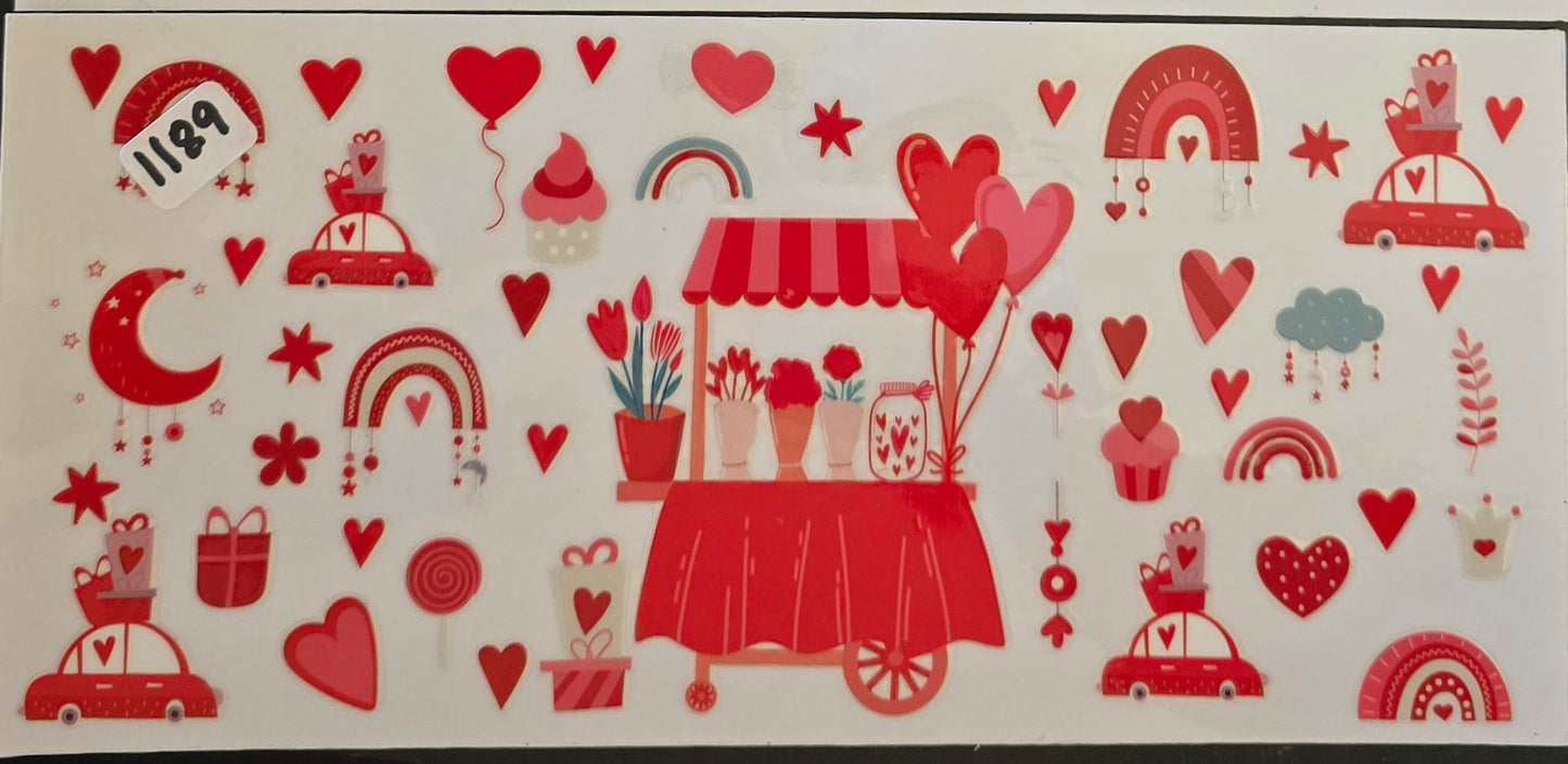 #1189 Hearts and Flower cart