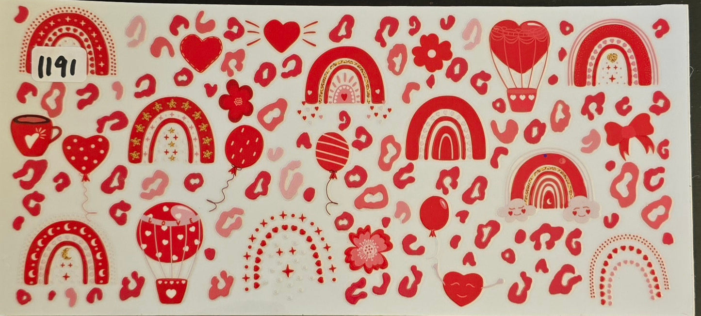 #1191 Red rainbows and Hearts