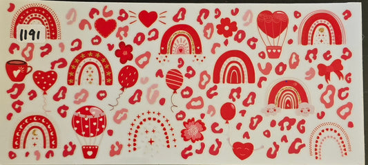 #1191 Red rainbows and Hearts