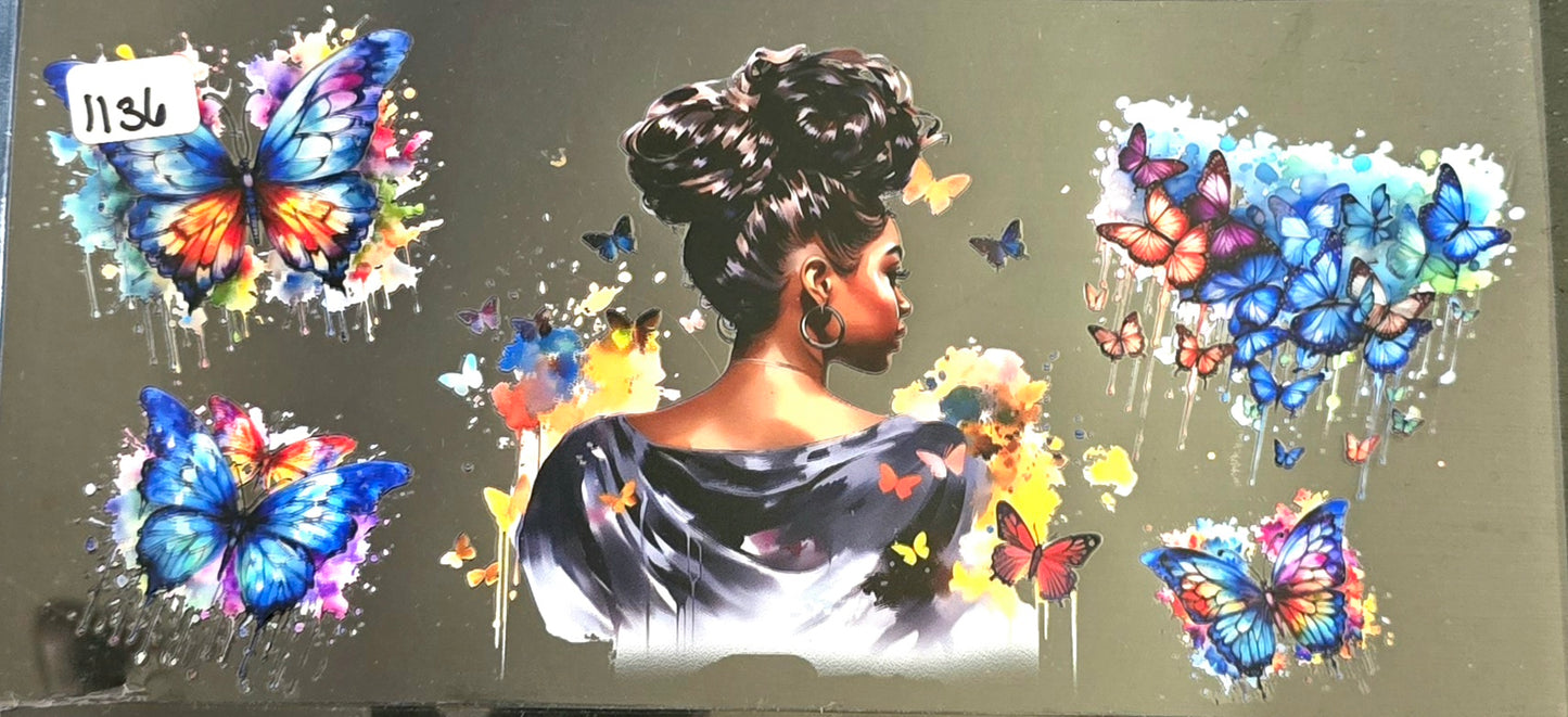 #1136 African Beauty with Butterflies