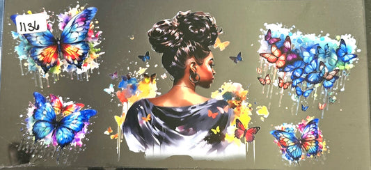 #1136 African Beauty with Butterflies