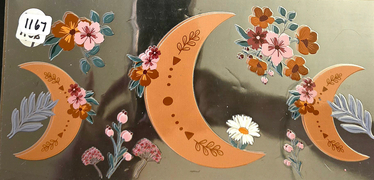 #1167 BOHO Moon and flowers