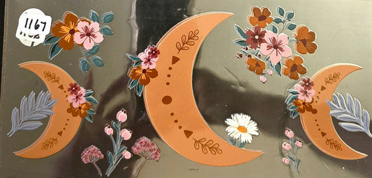 #1167 BOHO Moon and flowers