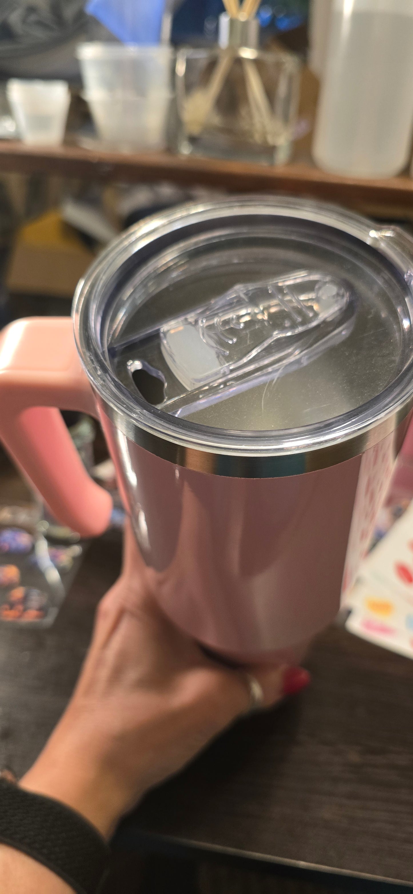 40 oz. Blush pink stainless steel tumbler