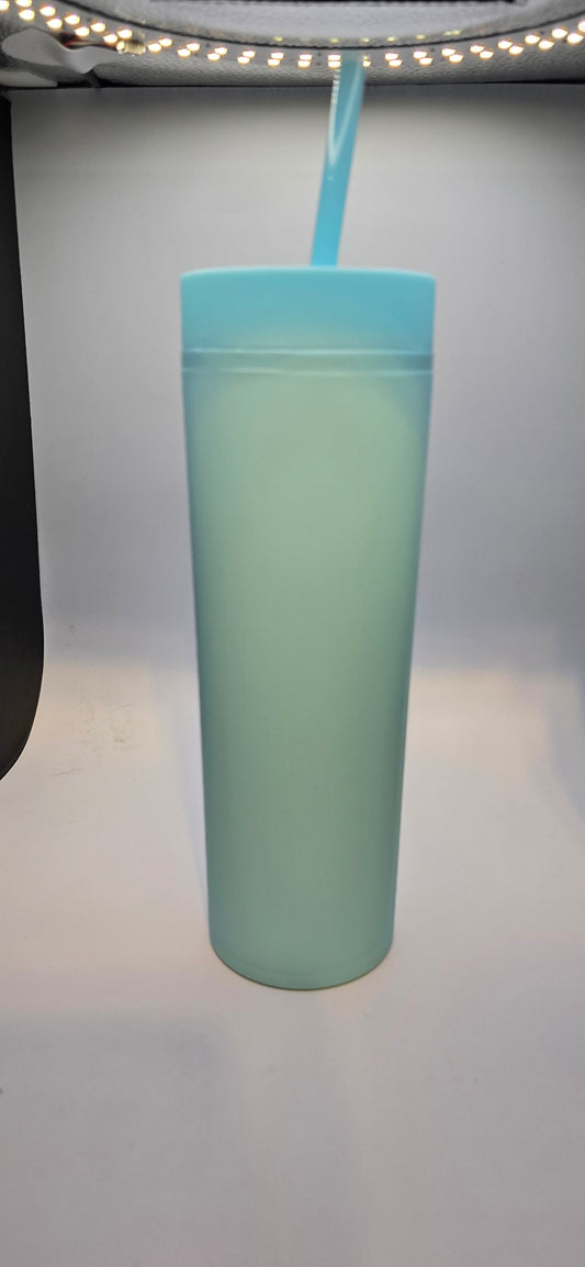 16 oz Blue skinny tumbler
