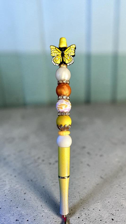 Yellow butterfly extended pen