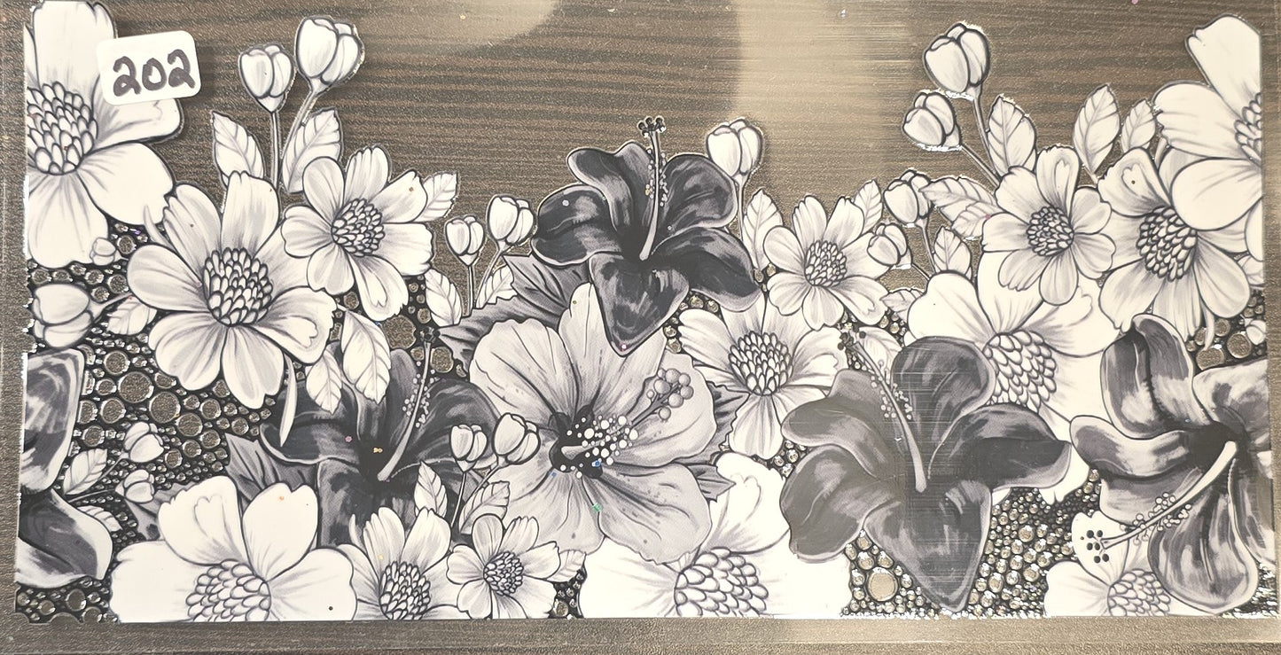 #202 Black and white flowers