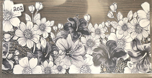 #202 Black and white flowers