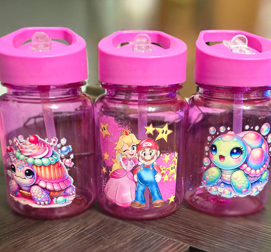 *SALE* Kid's Pink plastic sports bottle wrap included