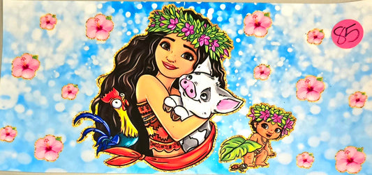 Hawaiian girl with pig