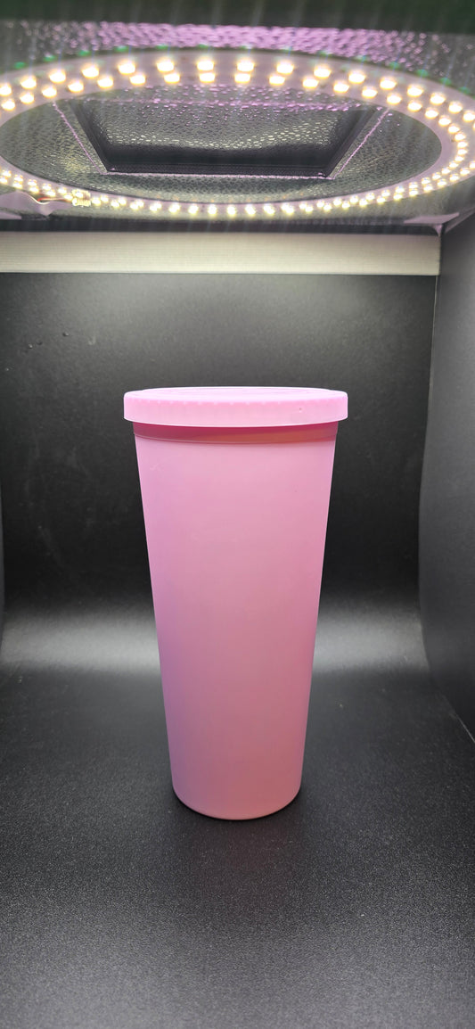 24 oz. light pink tapered tumbler