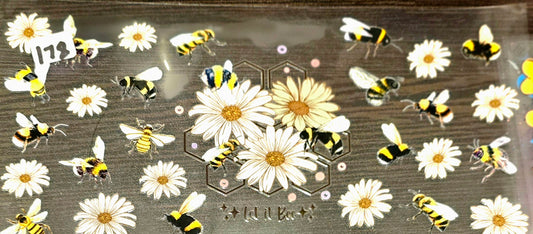 #178 Bumble bess and white flowers