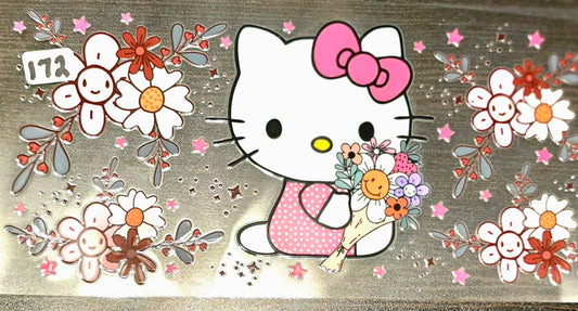 #172 Hello Kitty with bouquet of flowers