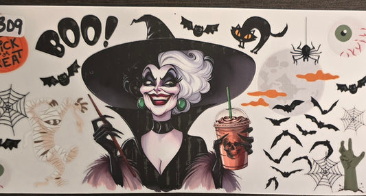 #309 Cruella de Vil with coffee