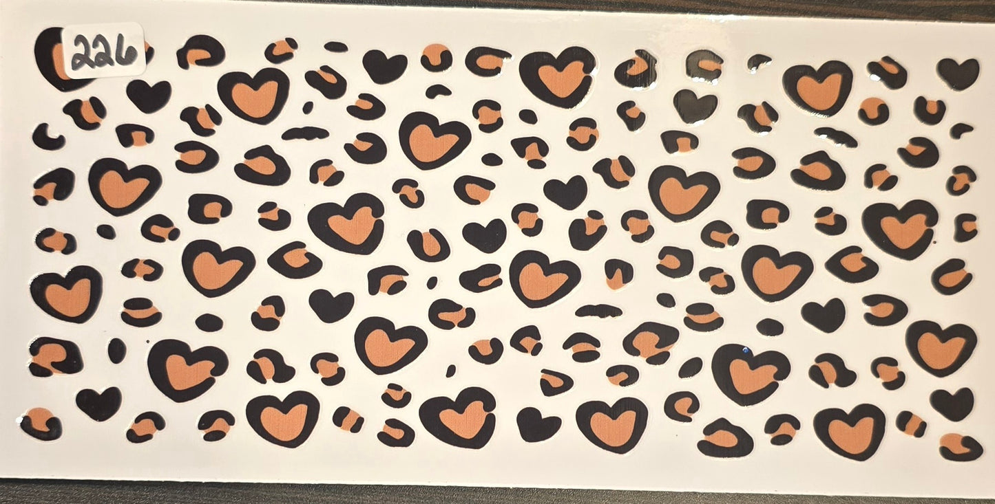 #226 Brown and tan heart leopard