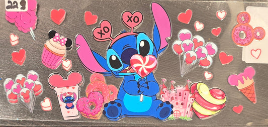 #229 Stitch XO headband mint lollipop