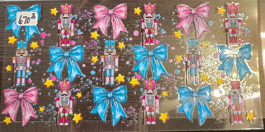 #670 Soldiers and blue and pink bows
