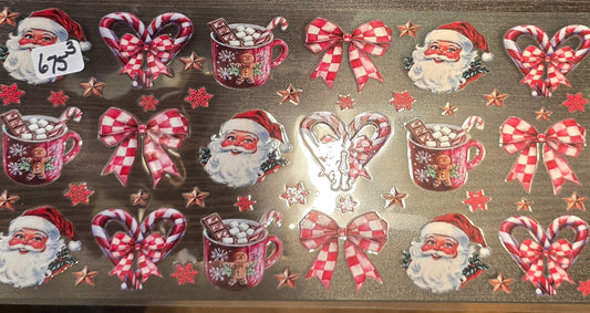 #675 Santa Claus, bows, hot chocolate