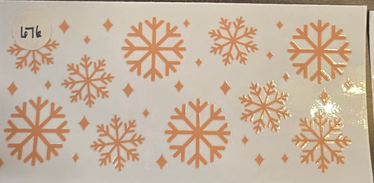 #676 Golden snowflakes