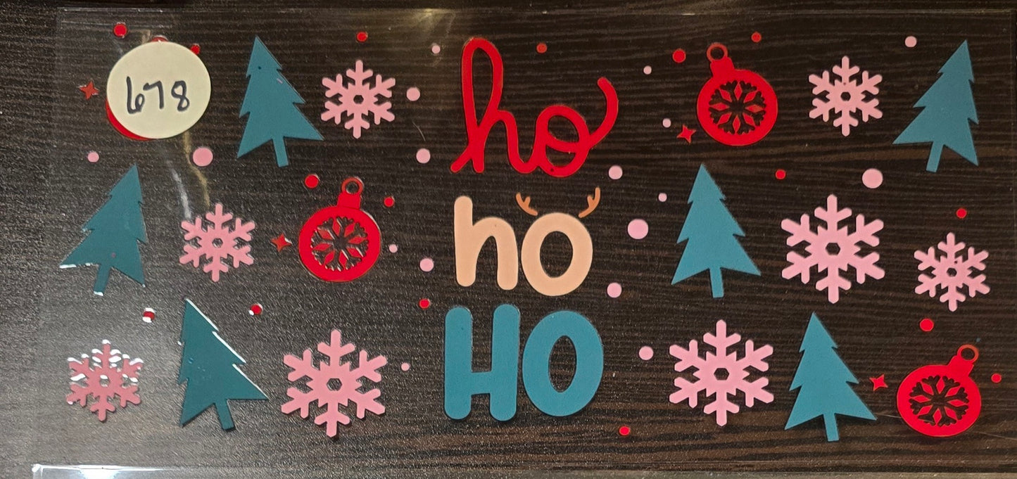 #678 Hohoho Christmas trees and snowflakes