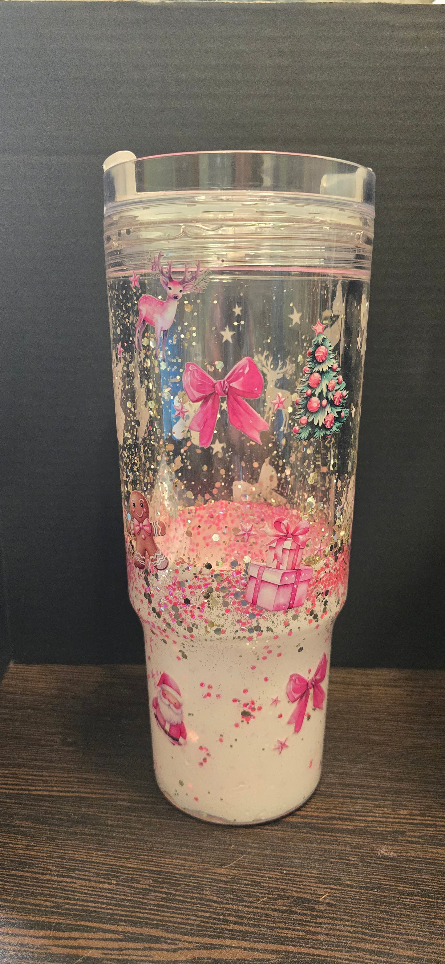 Pre-made White Lava with silver and Pink glitter