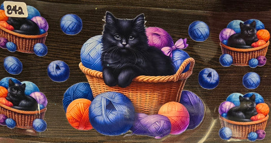 #842 Black furry kitten