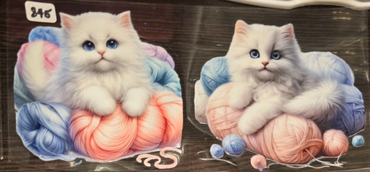 #845 White Persian with yarn