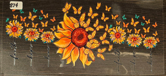 #874 Faith Hope Love Flowers and Butterflies