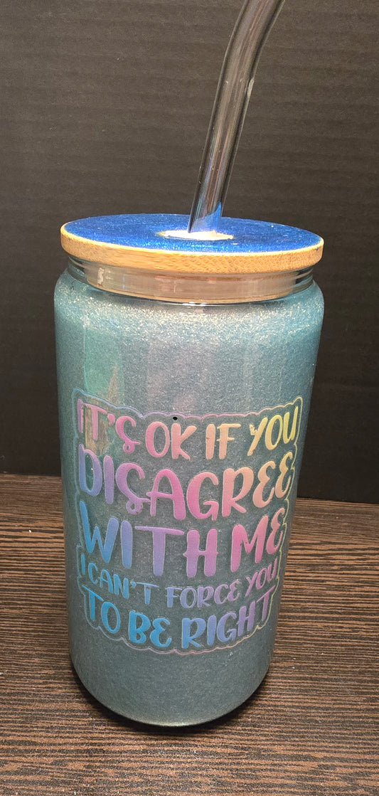 Ready to ship-Glass 16 oz tumbler.