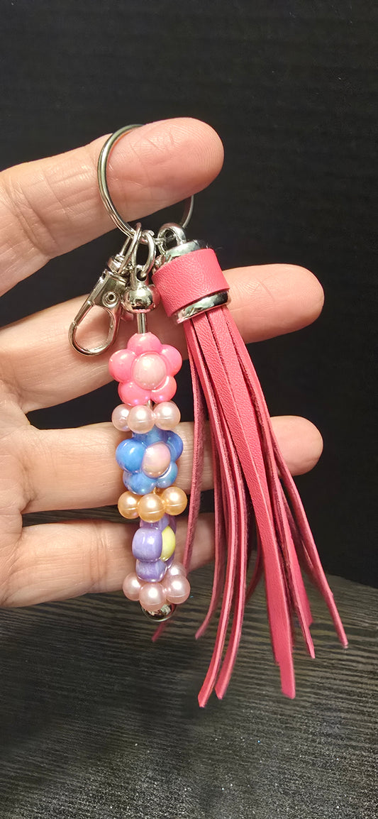 Ready to ship- flower keychain with tassles
