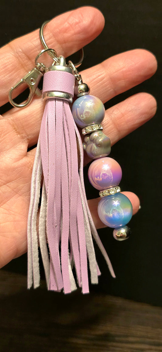 Ready to ship-Lavender dog paw keychain with tassel