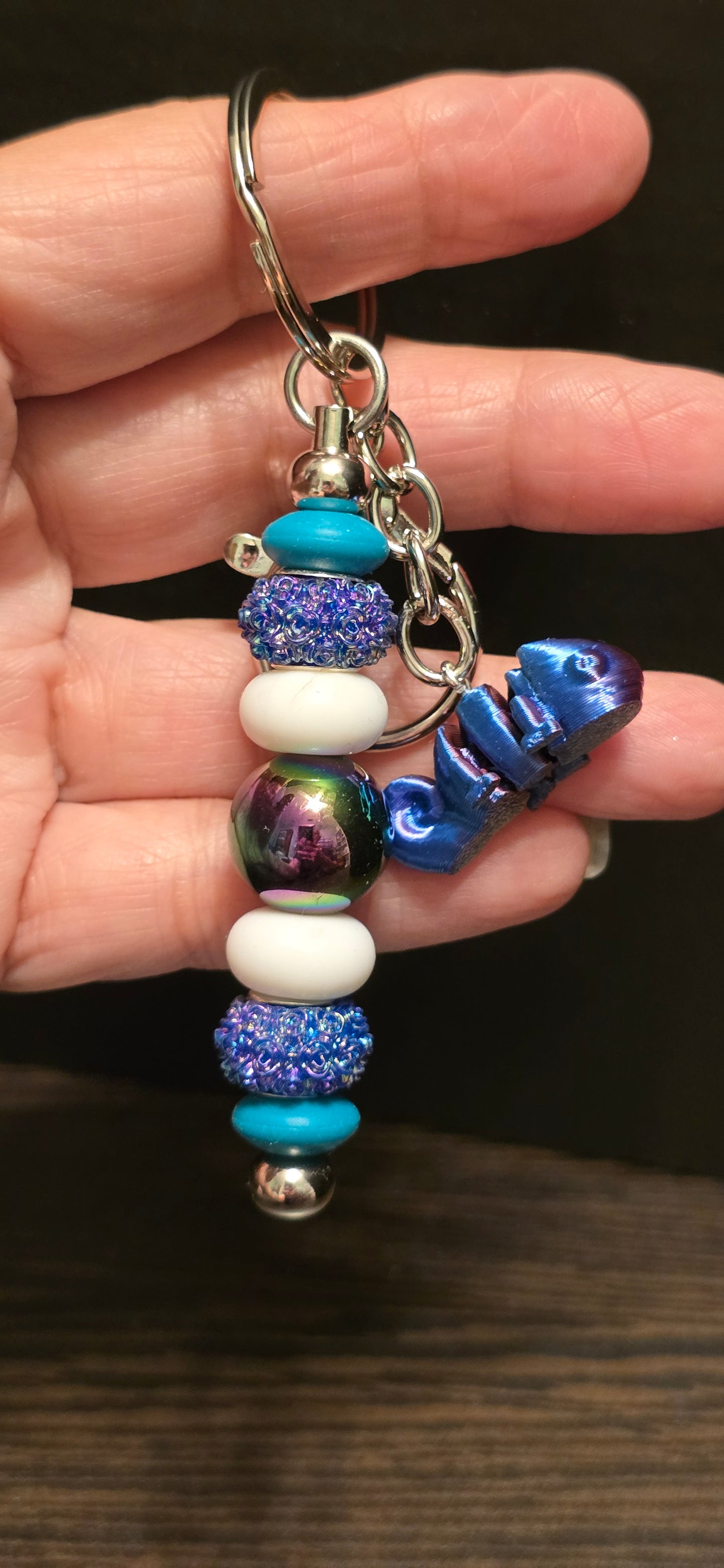 Ready to ship-keychain with chameleon 3D figure