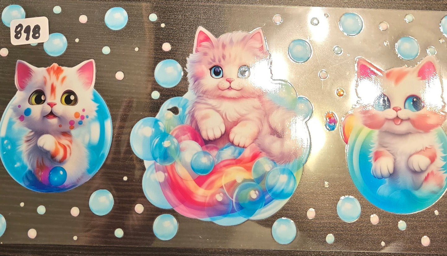 #898 Kittens with bubbles