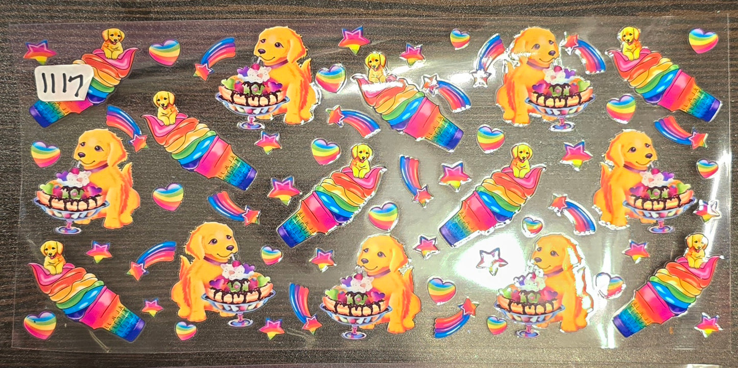 #1117 Lisa Frank-Puppies and ice cream cones