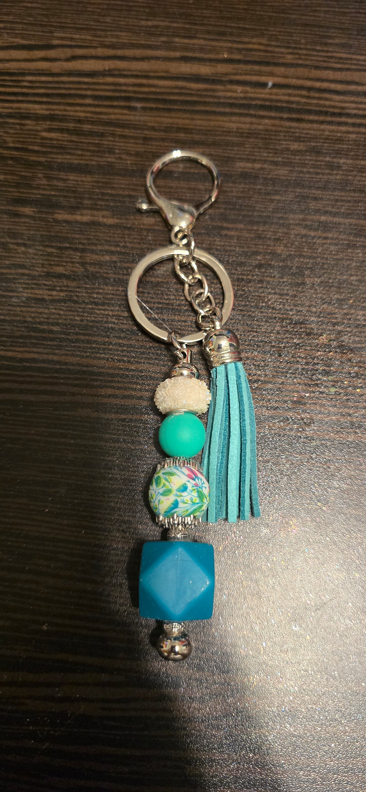 Turquoise and blue purse charm/keychain
