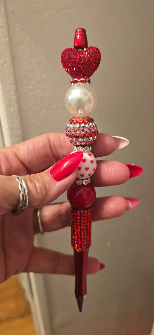 *SOLD* Red Heart Rhinestone Pen