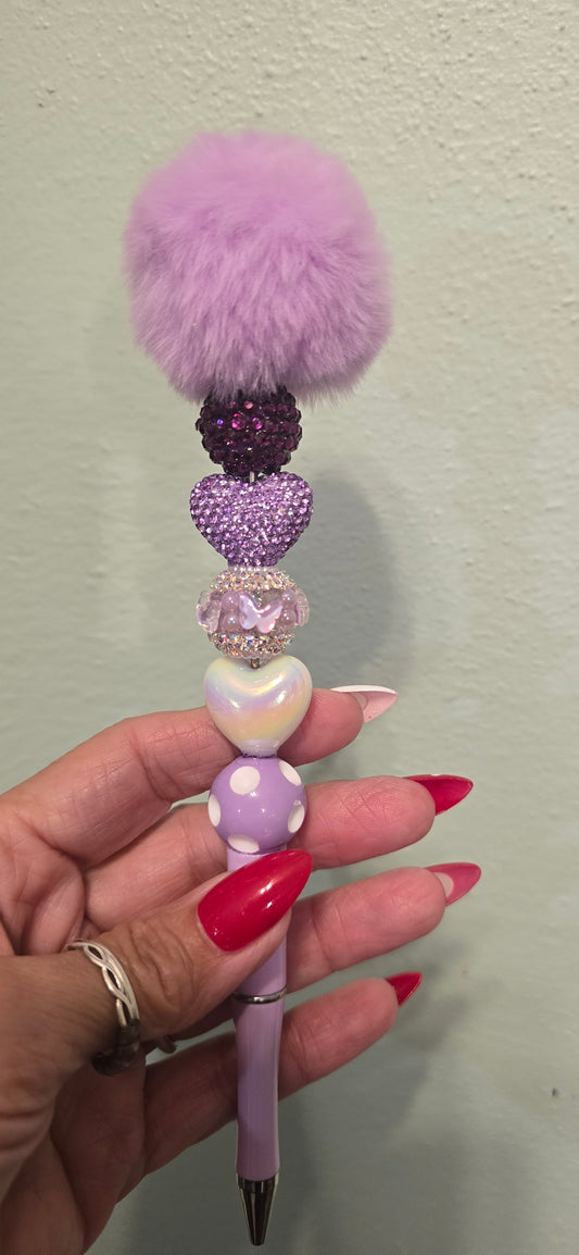 *SOLD* Purple Fuzzy Top Pen
