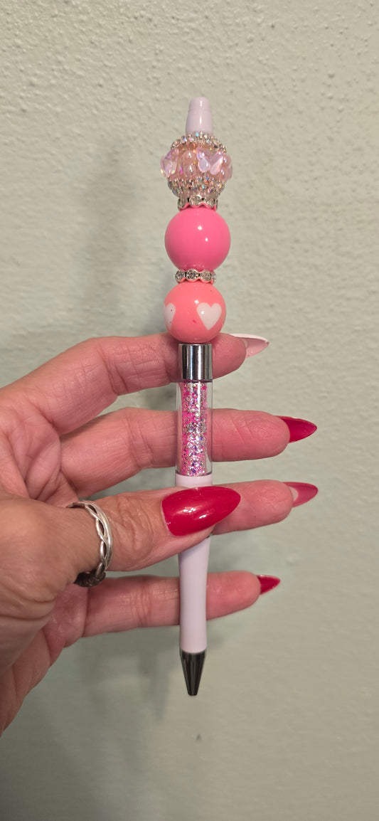 *SOLD* Pink Butterfly Glitter Pen