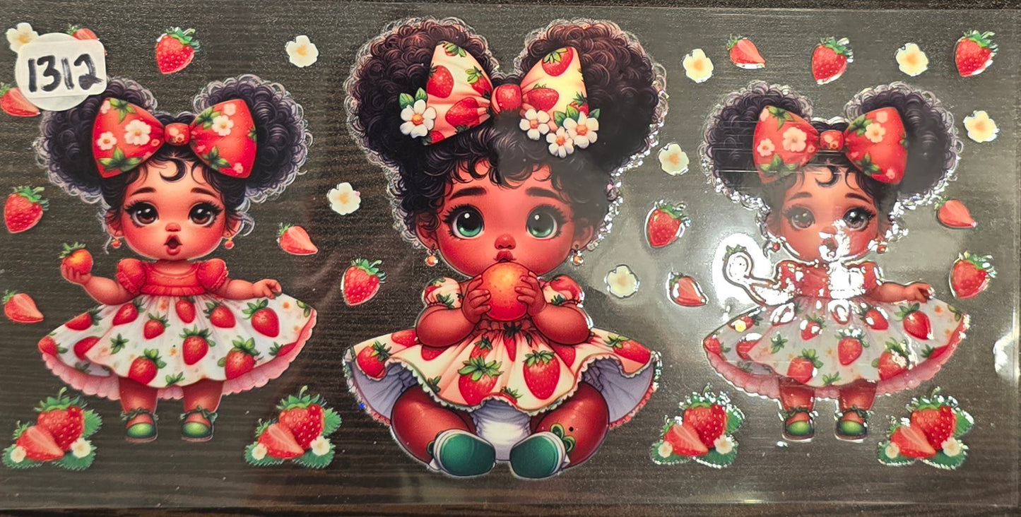 #1312 Little girl with oranges and strawberries