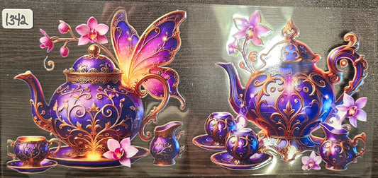 #1342 Teapot and orchids