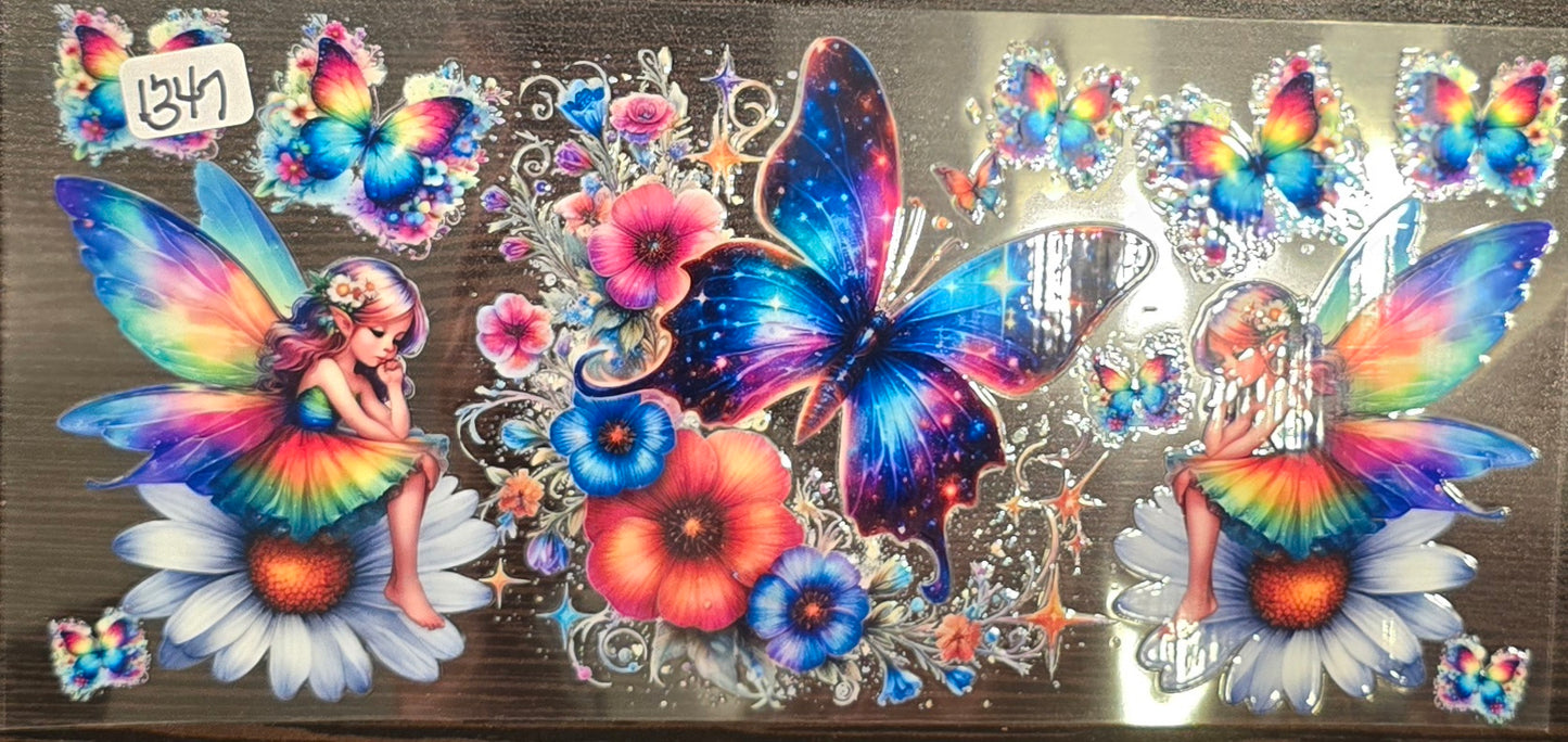 #1347 Fairy, Flowers and Butterflies