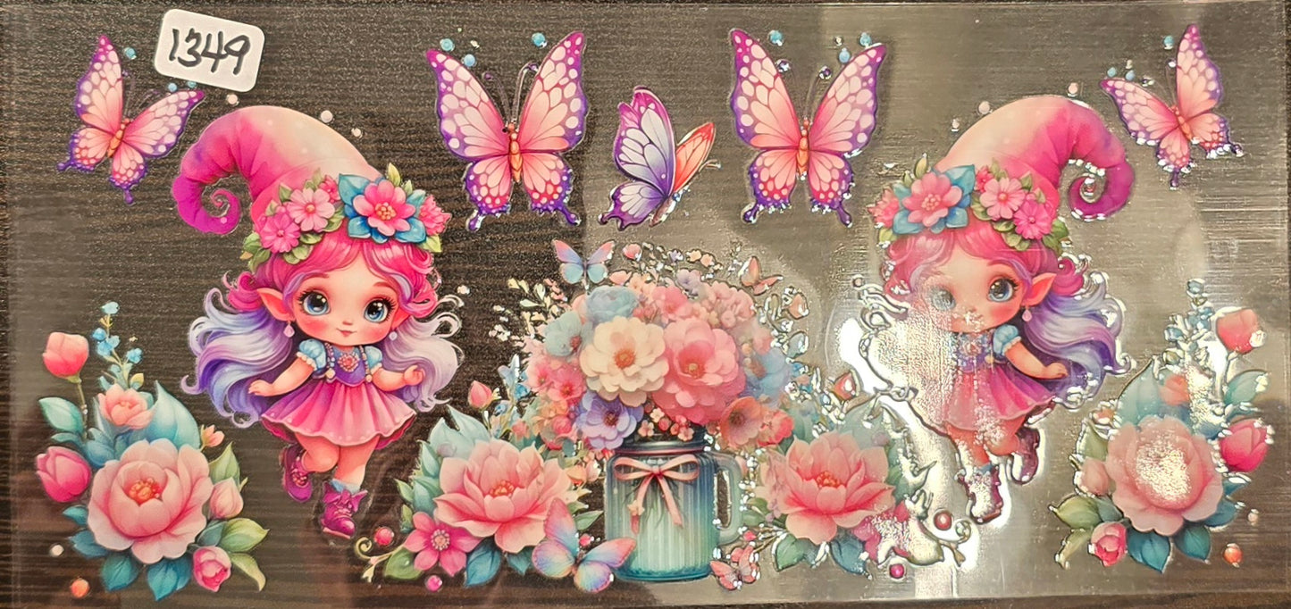 #1349 Girl Fairies, flowers and Butterflies