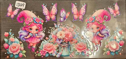 #1349 Girl Fairies, flowers and Butterflies