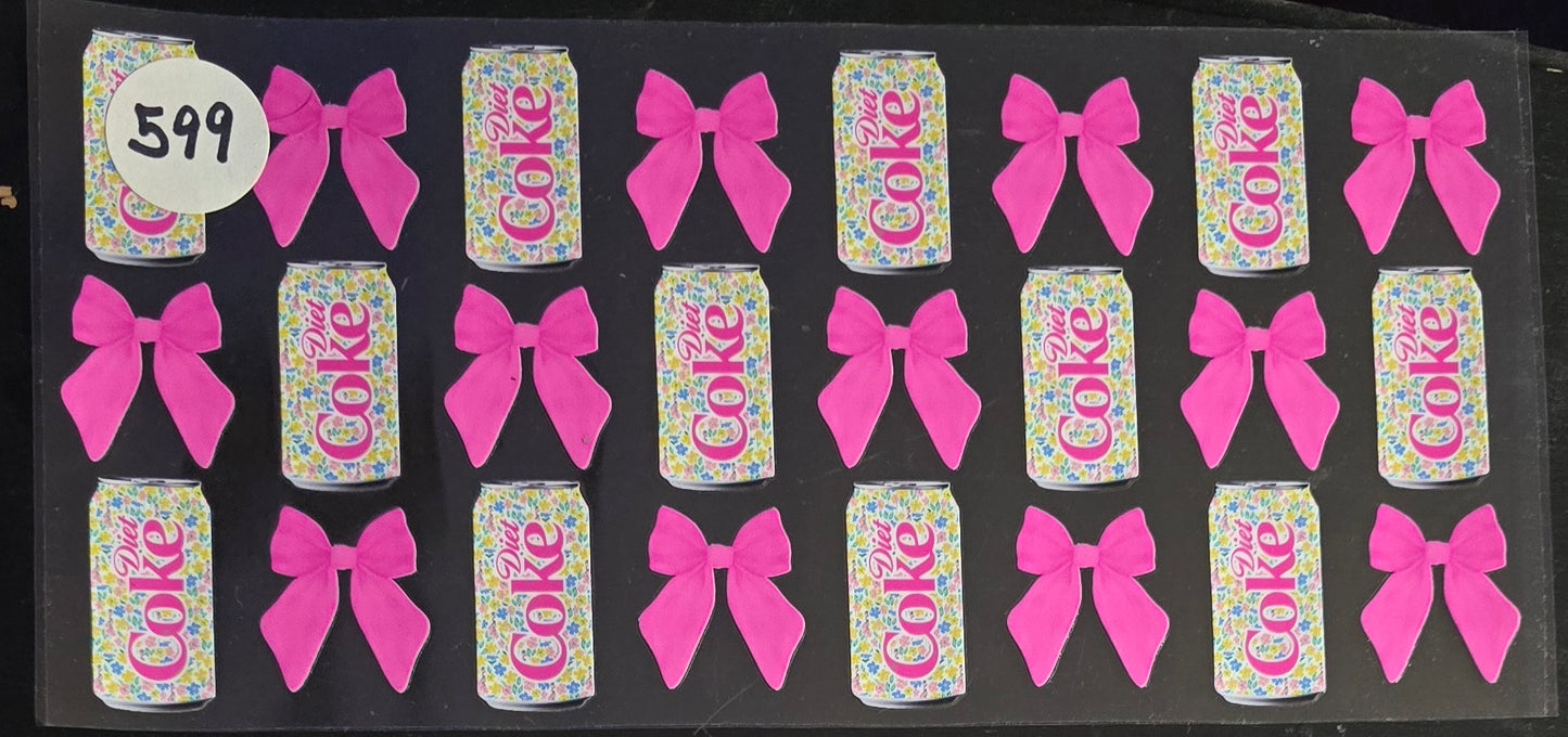 #599 DIET COKE PINK BOWS