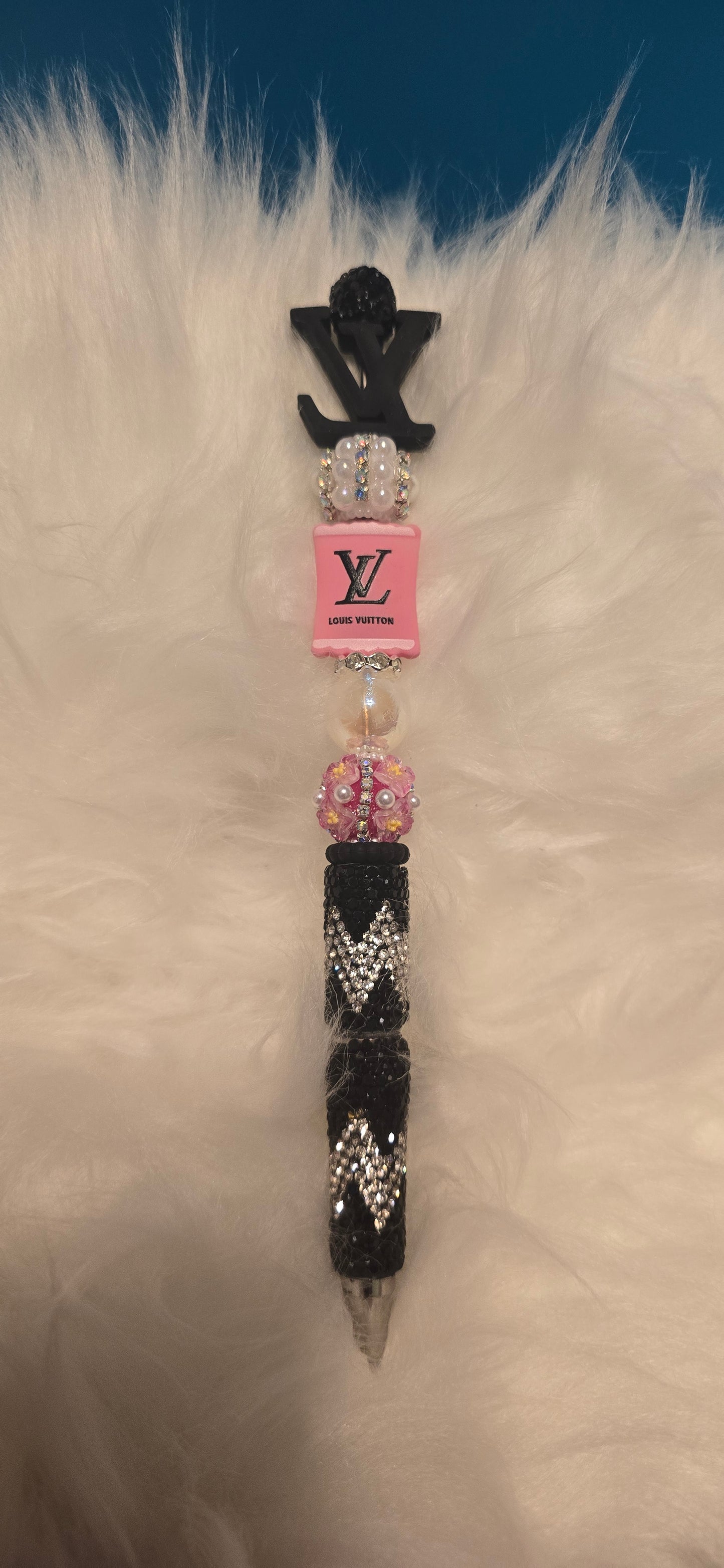 Black LV rhinestone pen