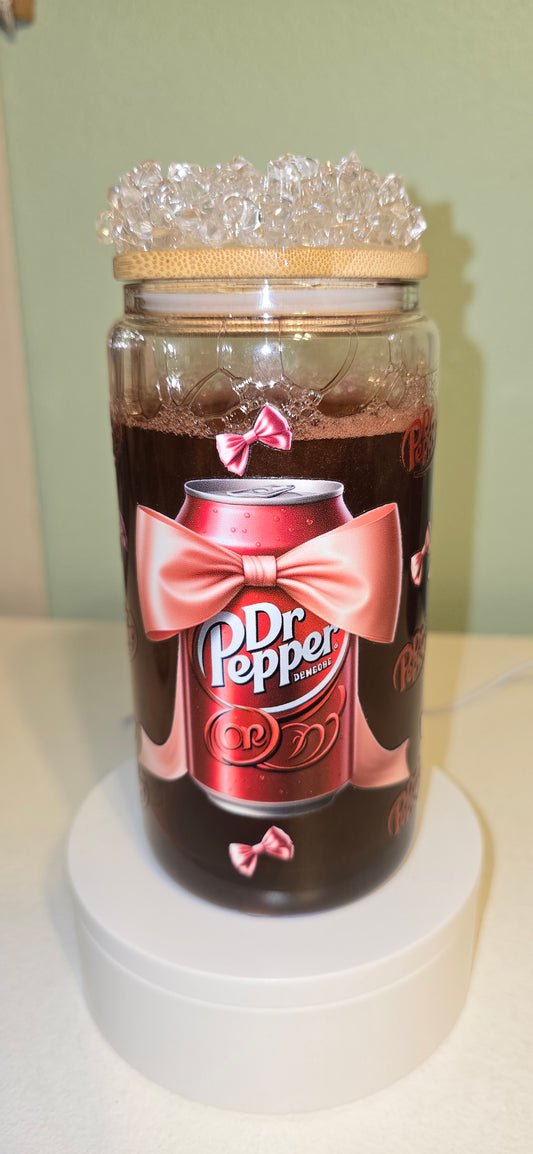 BOGO 50% OFF Dr. Pepper glass snow-globe with ice on top