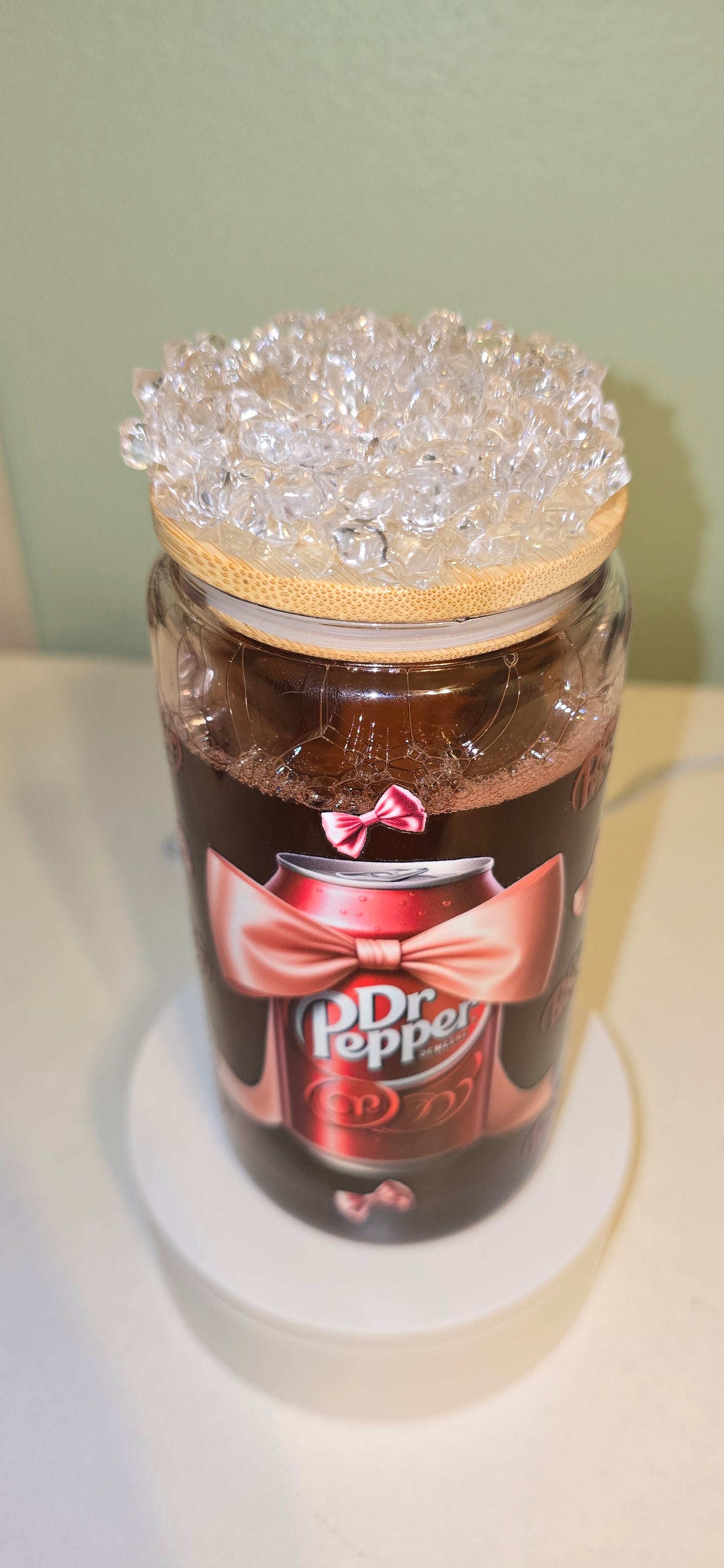 BOGO 50% OFF Dr. Pepper glass snow-globe with ice on top